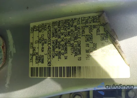 2003 Nissan Frontier Sc-V6 из США, поврежденный, VIN 1N6MD29X93C422530